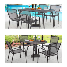 Round or Rectangle 5-Piece Metal Outdoor Patio Dining Set product image