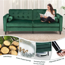 Saddle Brown or Green Velvet 84.2-Inch Mid-Century Sofa product image