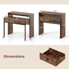 39.5" Expandable Rolling Computer Desk with Monitor Shelf product image