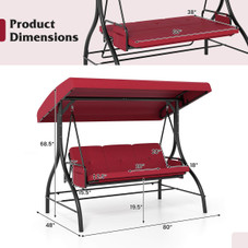 3-Seat Patio Swing with Canopy with Removable Cushions and Side Pocket product image 3-Seat Patio Swing with Canopy with Removable Cushions and Side Pocket product image