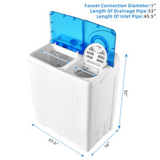 26lbs Portable Semi-Automatic Twin Tub Washing Machine product image