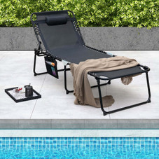 Oversize Folding Chaise Lounge with Adjustable Backrest and Footrest product image