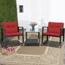 3-Piece Patio Rattan Rocking Chair Furniture Set product image 3-Piece Patio Rattan Rocking Chair Furniture Set product image