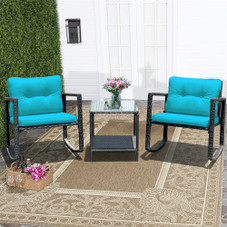 3-Piece Patio Rattan Rocking Chair Furniture Set product image 3-Piece Patio Rattan Rocking Chair Furniture Set product image