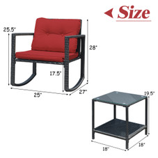 3-Piece Patio Rattan Rocking Chair Furniture Set product image 3-Piece Patio Rattan Rocking Chair Furniture Set product image