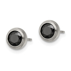 Stainless Steel 5mm Bezel Black CZ Stud Post Earrings product image Stainless Steel 5mm Bezel Black CZ Stud Post Earrings product image