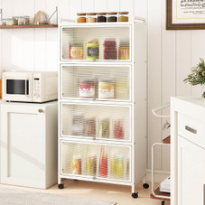 4-Tier Storage Cabinet with Space-Saving Flip Doors product image