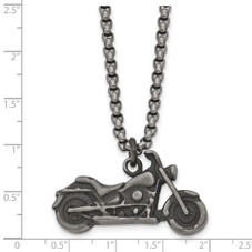 25.5" Stainless Steel Antiqued Motorcycle Necklace  product image 25.5" Stainless Steel Antiqued Motorcycle Necklace  product image