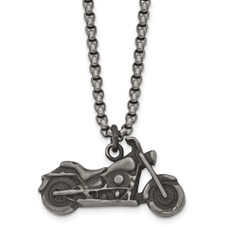 25.5" Stainless Steel Antiqued Motorcycle Necklace  product image 25.5" Stainless Steel Antiqued Motorcycle Necklace  product image