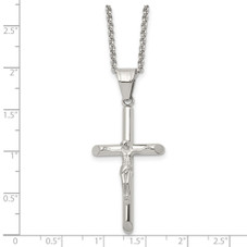 Stainless Steel Polished Crucifix 22in Necklace product image