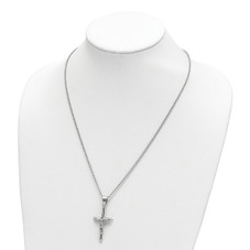 Stainless Steel Polished Crucifix 22in Necklace product image