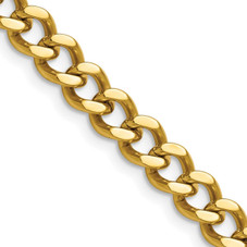 24" Stainless Steel Yellow IP-Plated 7.5mm Curb Chain product image