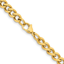24" Stainless Steel Yellow IP-Plated 7.5mm Curb Chain product image