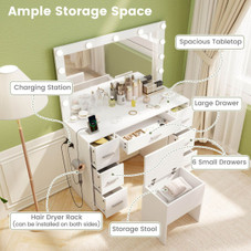 Vanity Desk with Mirror and Stool  product image Vanity Desk with Mirror and Stool  product image
