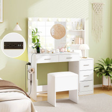 Vanity Desk with Mirror and Stool  product image Vanity Desk with Mirror and Stool  product image