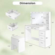 Vanity Desk with Mirror and Stool  product image Vanity Desk with Mirror and Stool  product image