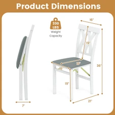 Folding Kitchen Chairs with Rubber Wood Frame (Set of 2 or 4) product image