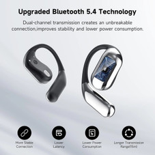 Bluetooth AI Translator Wireless Open Earphone 144 Language Real-Time Translate LED Full-Color Touch Screen Earphones Color Silver And White product image
