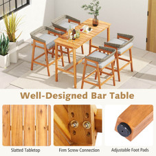 Patio Counter Height Bar Set with Cushioned Barstools product image