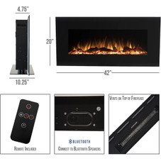 EdenBranch Electric Fireplace with Bluetooth Speaker product image