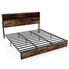 Bed Frame with Charging Station Headboad Shelves product image