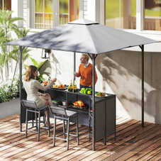 3-Piece Patio Bar Set with 2 Bar Stools and 2-Tier Vented Canopy product image