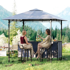 3-Piece Patio Bar Set with 2 Bar Stools and 2-Tier Vented Canopy product image