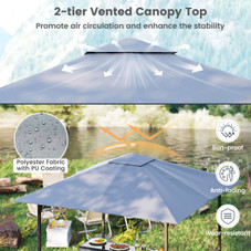 3-Piece Patio Bar Set with 2 Bar Stools and 2-Tier Vented Canopy product image