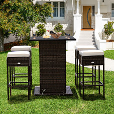 5-Piece Patio Rattan Bar Table Stool Set  product image
