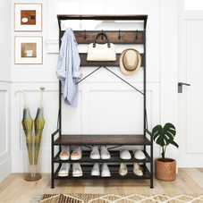 4-in-1 Coat Rack with Hooks and 2-Tier Shoe Rack product image
