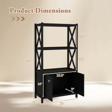 Bathroom Storage Cabinet with Open Shelves and Double Doors  product image
