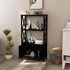 Bathroom Storage Cabinet with Open Shelves and Double Doors  product image