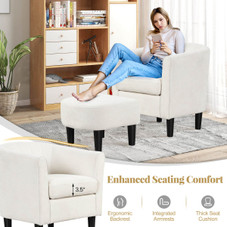 Barrel Chair with Ottoman Footrest  product image Barrel Chair with Ottoman Footrest  product image