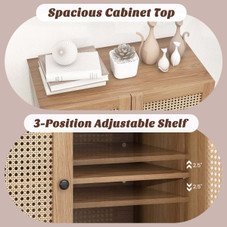 Rattan Buffet Sideboard Cabinet with Adjustable Shelf product image