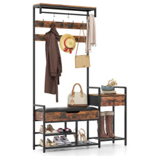 70" Freestanding Coat Rack with Drawers and Storage product image