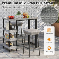 43.5" Outdoor Bar Table with Tempered Glass Top  product image