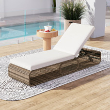 Outdoor Chaise Lounge Chair with Adjustable Backrest Cushion product image