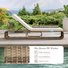 Outdoor Chaise Lounge Chair with Adjustable Backrest Cushion product image