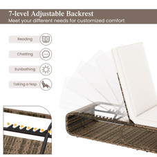 Outdoor Chaise Lounge Chair with Adjustable Backrest Cushion product image