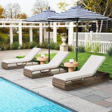 Outdoor Chaise Lounge Chair with Adjustable Backrest Cushion product image