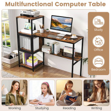 Computer Desk with 2-Tier Open Shelves product image