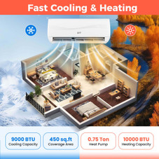 9000 BTU Mini Split Air Conditioner and Heater product image