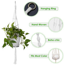 Cotton Rope Macrame Hanging Plant Holder for Pots (2-Pack) product image