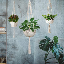 Cotton Rope Macrame Hanging Plant Holder for Pots (2-Pack) product image