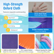 Inflatable Castle Water Slide with Handrails and Basketball Rim product image