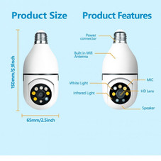 5G WiFi Bulb E27 Security Camera (with or without SD Card) product image 5G WiFi Bulb E27 Security Camera (with or without SD Card) product image