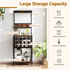 Freestanding Wine Rack with Wide Countertop and Glass Holders product image Freestanding Wine Rack with Wide Countertop and Glass Holders product image