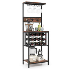Freestanding Wine Rack with Wide Countertop and Glass Holders product image Freestanding Wine Rack with Wide Countertop and Glass Holders product image