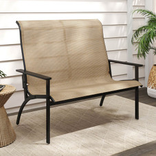 2-Person Patio Garden Bench with High Back and Armrests product image