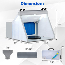 Portable Airbrush Spray Booth Kit with LED Lights and Rotating Turnable product image